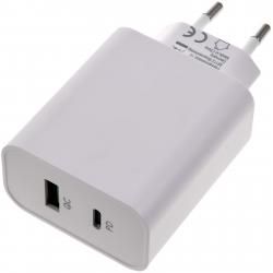 2-Port USB rychlonabíječka USB PD/QC Adapter 45 W bílá originál